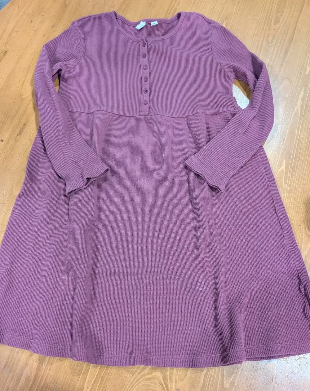 Gap Kids Long Sleeve Waffle Weave Dress, Plum, EGU, Girl's XL 12